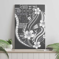Samoa Siapo Tribal Pattern Canvas Wall Art Light Gray Polynesian Plumeria Tapa Motif LT9 - Polynesian Pride