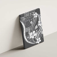 Samoa Siapo Tribal Pattern Canvas Wall Art Light Gray Polynesian Plumeria Tapa Motif LT9 - Polynesian Pride