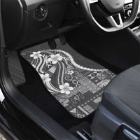 Samoa Siapo Tribal Pattern Car Mats Light Gray Polynesian Plumeria Tapa Motif LT9 - Polynesian Pride