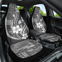 Samoa Siapo Tribal Pattern Car Seat Cover Light Gray Polynesian Plumeria Tapa Motif LT9 One Size Gray - Polynesian Pride