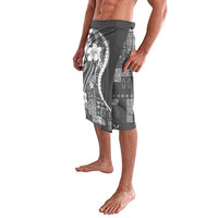 Samoa Siapo Tribal Pattern Lavalava Light Gray Polynesian Plumeria Tapa Motif LT9 - Polynesian Pride
