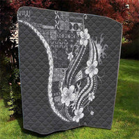 Samoa Siapo Tribal Pattern Quilt Light Gray Polynesian Plumeria Tapa Motif LT9 - Polynesian Pride