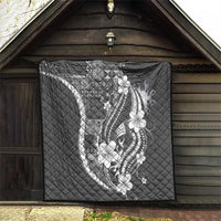 Samoa Siapo Tribal Pattern Quilt Light Gray Polynesian Plumeria Tapa Motif LT9 - Polynesian Pride