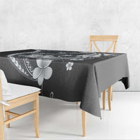 Samoa Siapo Tribal Pattern Tablecloth Light Gray Polynesian Plumeria Tapa Motif LT9 - Polynesian Pride