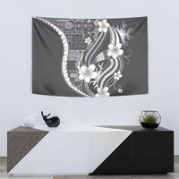 Samoa Siapo Tribal Pattern Tapestry Light Gray Polynesian Plumeria Tapa Motif LT9 - Polynesian Pride