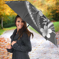 Samoa Siapo Tribal Pattern Umbrella Light Gray Polynesian Plumeria Tapa Motif LT9 - Polynesian Pride