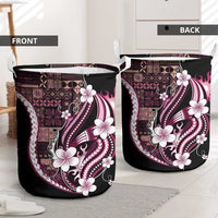 Samoa Siapo Tribal Pattern Laundry Basket Violet Polynesian Plumeria Tapa Motif LT9 - Polynesian Pride