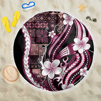 Samoa Siapo Tribal Pattern Beach Blanket Violet Polynesian Plumeria Tapa Motif LT9 One Size 150cm Violet - Polynesian Pride