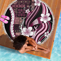Samoa Siapo Tribal Pattern Beach Blanket Violet Polynesian Plumeria Tapa Motif LT9 - Polynesian Pride