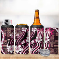 Samoa Siapo Tribal Pattern 4 in 1 Can Cooler Tumbler Violet Polynesian Plumeria Tapa Motif LT9 - Polynesian Pride