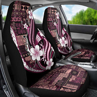 Samoa Siapo Tribal Pattern Car Seat Cover Violet Polynesian Plumeria Tapa Motif LT9 - Polynesian Pride
