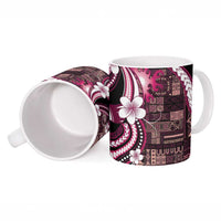 Samoa Siapo Tribal Pattern Ceramic Mug Violet Polynesian Plumeria Tapa Motif LT9 - Polynesian Pride