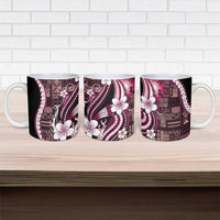 Samoa Siapo Tribal Pattern Ceramic Mug Violet Polynesian Plumeria Tapa Motif LT9 - Polynesian Pride