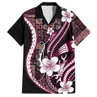Samoa Siapo Tribal Pattern Hawaiian Shirt Violet Polynesian Plumeria Tapa Motif LT9 Violet - Polynesian Pride