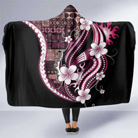 Samoa Siapo Tribal Pattern Hooded Blanket Violet Polynesian Plumeria Tapa Motif LT9 One Size Violet - Polynesian Pride