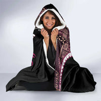 Samoa Siapo Tribal Pattern Hooded Blanket Violet Polynesian Plumeria Tapa Motif LT9 - Polynesian Pride