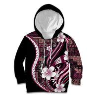 Samoa Siapo Tribal Pattern Kid Hoodie Violet Polynesian Plumeria Tapa Motif LT9 Hoodie Violet - Polynesian Pride