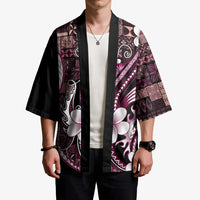 Samoa Siapo Tribal Pattern Kimono Violet Polynesian Plumeria Tapa Motif LT9 - Polynesian Pride