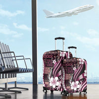 Samoa Siapo Tribal Pattern Luggage Cover Violet Polynesian Plumeria Tapa Motif LT9 - Polynesian Pride
