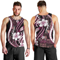Samoa Siapo Tribal Pattern Men Tank Top Violet Polynesian Plumeria Tapa Motif LT9 - Polynesian Pride