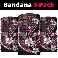 Samoa Siapo Tribal Pattern Neck Gaiter Violet Polynesian Plumeria Tapa Motif LT9 package One Size: 25*50cm Violet - Polynesian Pride