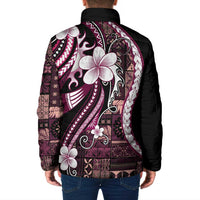 Samoa Siapo Tribal Pattern Padded Jacket Violet Polynesian Plumeria Tapa Motif LT9 - Polynesian Pride