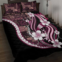 Samoa Siapo Tribal Pattern Quilt Bed Set Violet Polynesian Plumeria Tapa Motif LT9 Violet - Polynesian Pride