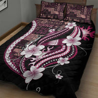 Samoa Siapo Tribal Pattern Quilt Bed Set Violet Polynesian Plumeria Tapa Motif LT9 - Polynesian Pride