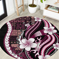 Samoa Siapo Tribal Pattern Round Carpet Violet Polynesian Plumeria Tapa Motif LT9 Violet - Polynesian Pride