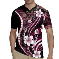 Samoa Siapo Tribal Pattern Rugby Jersey Violet Polynesian Plumeria Tapa Motif LT9 - Polynesian Pride