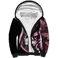Samoa Siapo Tribal Pattern Sherpa Hoodie Violet Polynesian Plumeria Tapa Motif LT9 Unisex Violet - Polynesian Pride