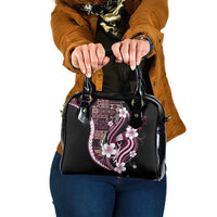 Samoa Siapo Tribal Pattern Shoulder Handbag Violet Polynesian Plumeria Tapa Motif LT9 One Size Violet - Polynesian Pride