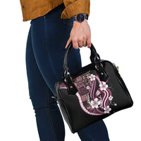 Samoa Siapo Tribal Pattern Shoulder Handbag Violet Polynesian Plumeria Tapa Motif LT9 - Polynesian Pride