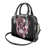Samoa Siapo Tribal Pattern Shoulder Handbag Violet Polynesian Plumeria Tapa Motif LT9 - Polynesian Pride
