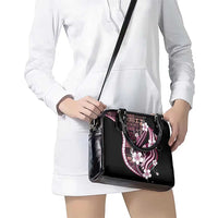 Samoa Siapo Tribal Pattern Shoulder Handbag Violet Polynesian Plumeria Tapa Motif LT9 - Polynesian Pride