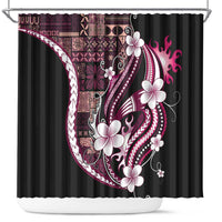 Samoa Siapo Tribal Pattern Shower Curtain Violet Polynesian Plumeria Tapa Motif LT9 Violet - Polynesian Pride