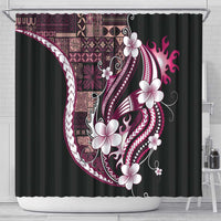 Samoa Siapo Tribal Pattern Shower Curtain Violet Polynesian Plumeria Tapa Motif LT9 - Polynesian Pride