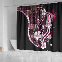 Samoa Siapo Tribal Pattern Shower Curtain Violet Polynesian Plumeria Tapa Motif LT9 - Polynesian Pride