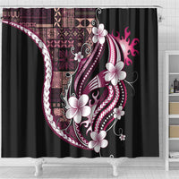 Samoa Siapo Tribal Pattern Shower Curtain Violet Polynesian Plumeria Tapa Motif LT9 - Polynesian Pride