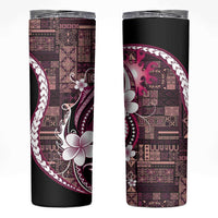 Samoa Siapo Tribal Pattern Skinny Tumbler Violet Polynesian Plumeria Tapa Motif LT9 Violet - Polynesian Pride