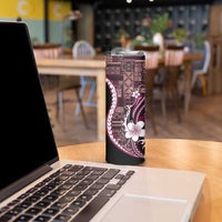 Samoa Siapo Tribal Pattern Skinny Tumbler Violet Polynesian Plumeria Tapa Motif LT9 - Polynesian Pride