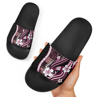 Samoa Siapo Tribal Pattern Slide Sandals Violet Polynesian Plumeria Tapa Motif LT9 - Polynesian Pride