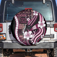 Samoa Siapo Tribal Pattern Spare Tire Cover Violet Polynesian Plumeria Tapa Motif LT9 Violet - Polynesian Pride
