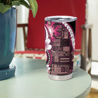 Samoa Siapo Tribal Pattern Tumbler Cup Violet Polynesian Plumeria Tapa Motif LT9 - Polynesian Pride