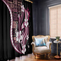 Samoa Siapo Tribal Pattern Window Curtain Violet Polynesian Plumeria Tapa Motif LT9 - Polynesian Pride