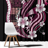 Samoa Siapo Tribal Pattern Window Curtain Violet Polynesian Plumeria Tapa Motif LT9 - Polynesian Pride