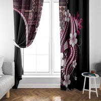 Samoa Siapo Tribal Pattern Window Curtain Violet Polynesian Plumeria Tapa Motif LT9 - Polynesian Pride