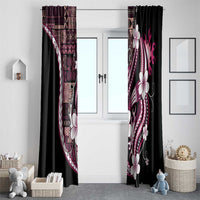 Samoa Siapo Tribal Pattern Window Curtain Violet Polynesian Plumeria Tapa Motif LT9 - Polynesian Pride