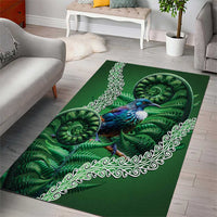 Tui Bird Koru Silver Fern Aotearoa Area Rug LT9 - Polynesian Pride
