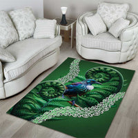 Tui Bird Koru Silver Fern Aotearoa Area Rug LT9 - Polynesian Pride